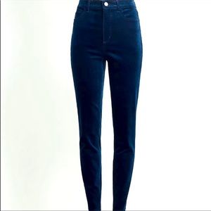 Loft Blue Velvet high waist skinny pant.